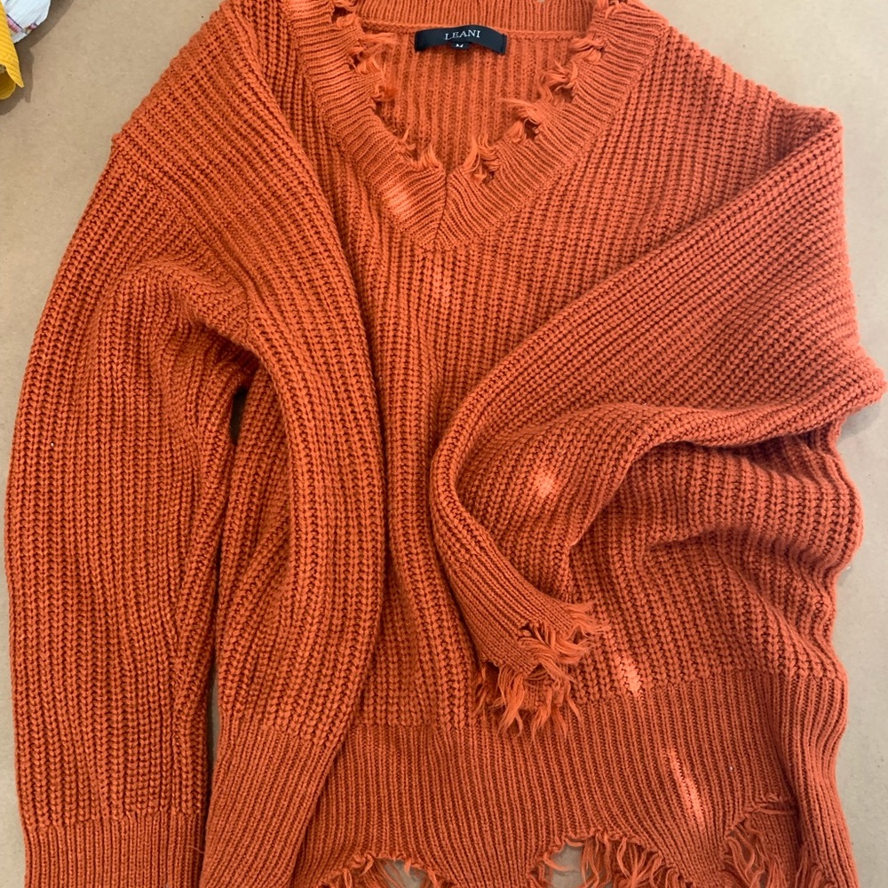 Rust colored chunky sweater